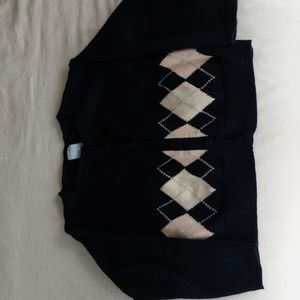 Bella Bliss girls cardigan, navy Argyll, good cond, sz 10